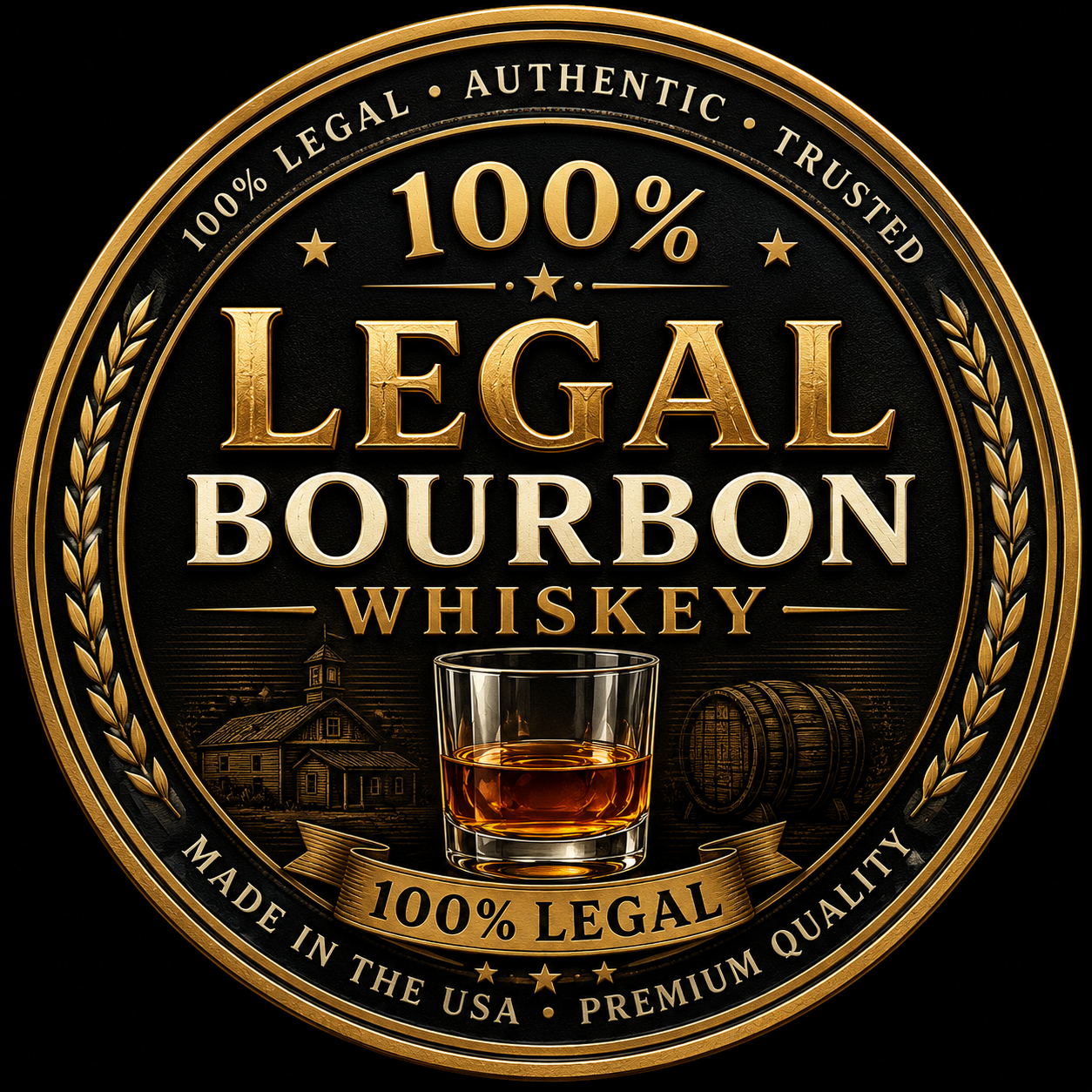 100% legal bourbon whiskey